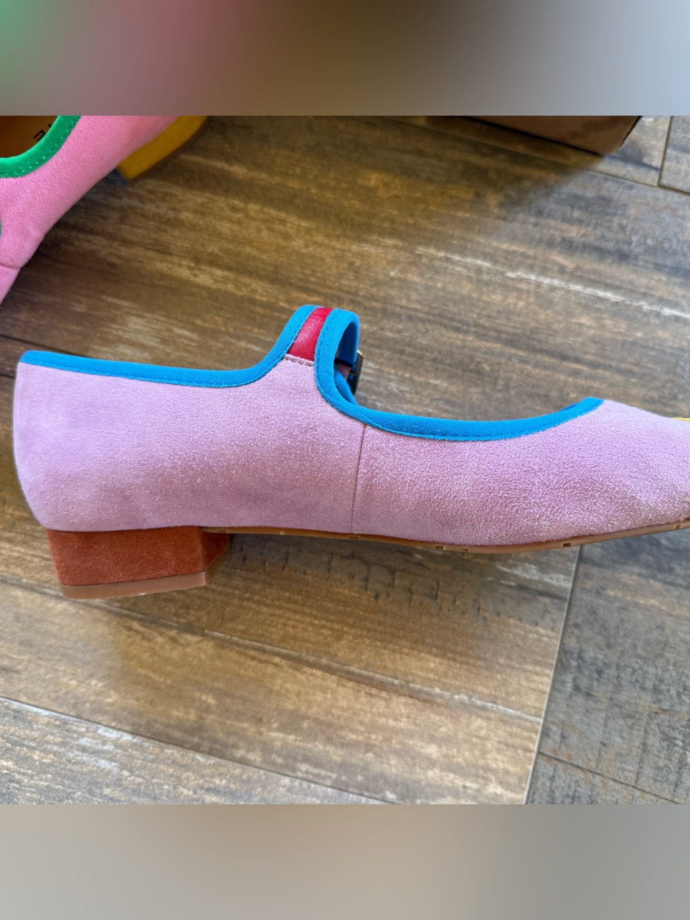 Charlotte Stone Rhiannon Size 10 Nassau Suede Mary Jane Mismatched Ballet Flat - Picture 4 of 14